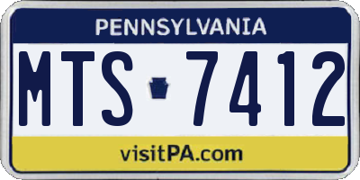 PA license plate MTS7412