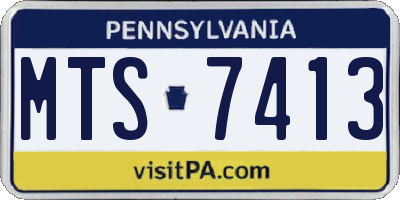 PA license plate MTS7413