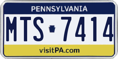 PA license plate MTS7414