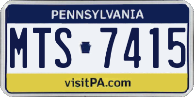 PA license plate MTS7415