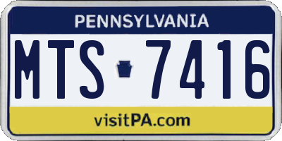 PA license plate MTS7416