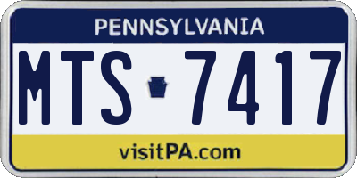 PA license plate MTS7417