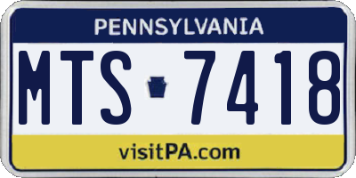 PA license plate MTS7418