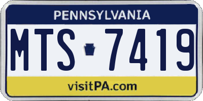 PA license plate MTS7419