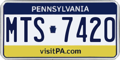 PA license plate MTS7420