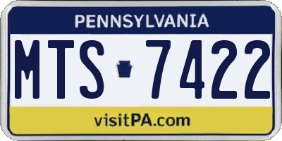 PA license plate MTS7422