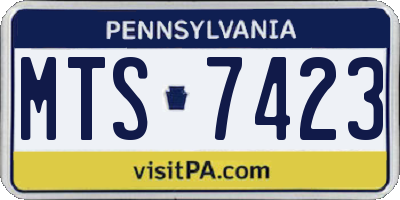 PA license plate MTS7423