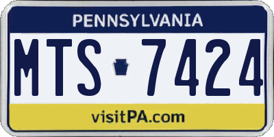 PA license plate MTS7424
