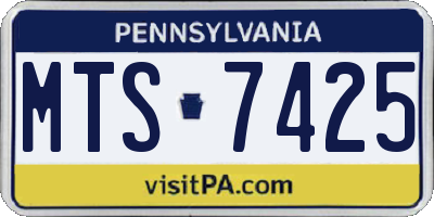 PA license plate MTS7425