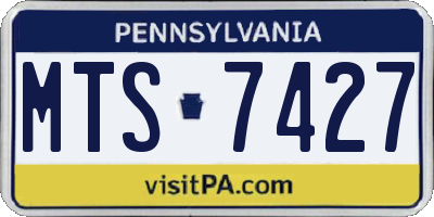 PA license plate MTS7427