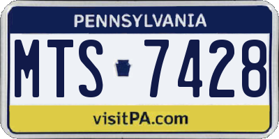 PA license plate MTS7428
