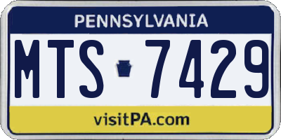 PA license plate MTS7429