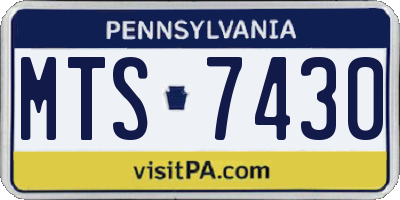 PA license plate MTS7430