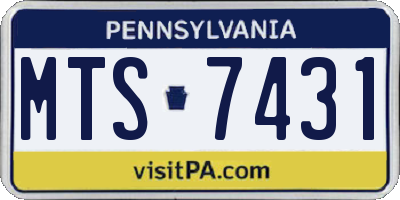 PA license plate MTS7431