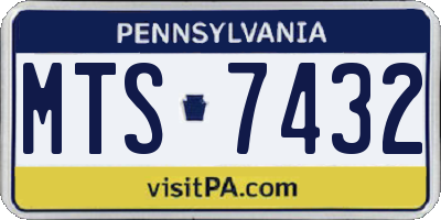 PA license plate MTS7432