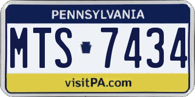 PA license plate MTS7434