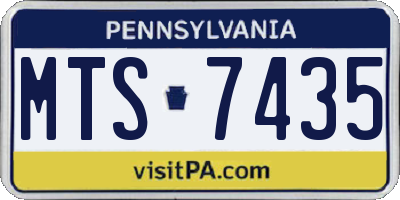 PA license plate MTS7435