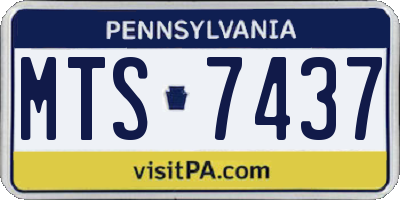 PA license plate MTS7437