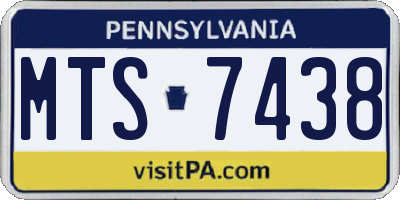 PA license plate MTS7438