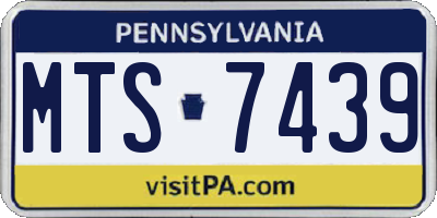PA license plate MTS7439