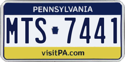 PA license plate MTS7441