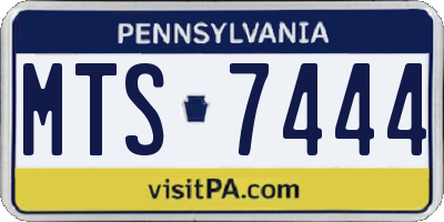 PA license plate MTS7444