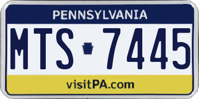 PA license plate MTS7445