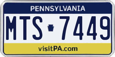 PA license plate MTS7449