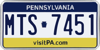 PA license plate MTS7451