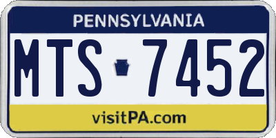 PA license plate MTS7452
