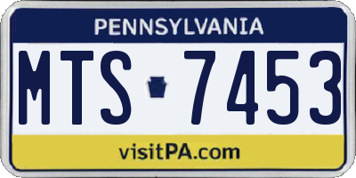 PA license plate MTS7453