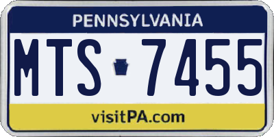 PA license plate MTS7455