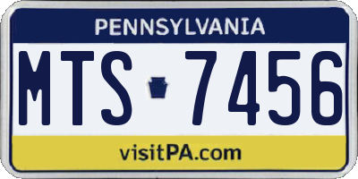 PA license plate MTS7456