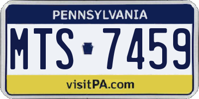 PA license plate MTS7459