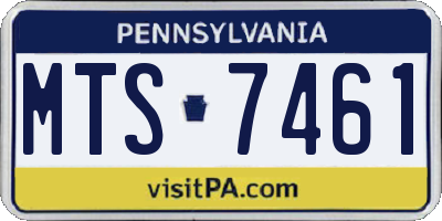 PA license plate MTS7461