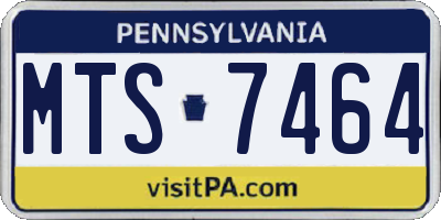 PA license plate MTS7464
