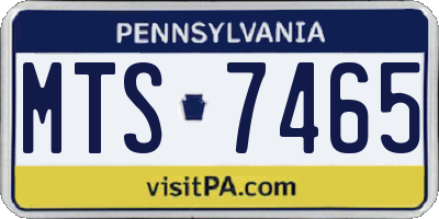 PA license plate MTS7465