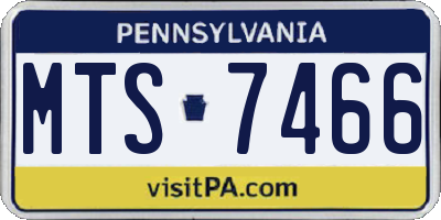 PA license plate MTS7466
