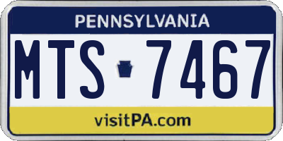 PA license plate MTS7467