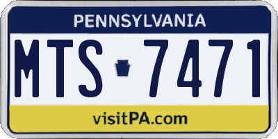 PA license plate MTS7471