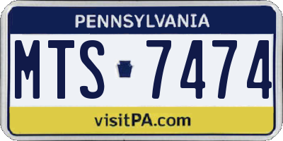 PA license plate MTS7474