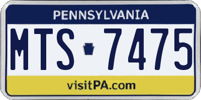 PA license plate MTS7475