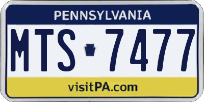 PA license plate MTS7477