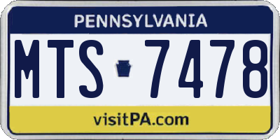 PA license plate MTS7478