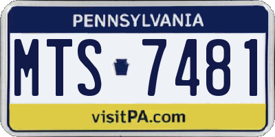 PA license plate MTS7481