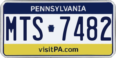 PA license plate MTS7482