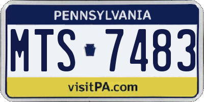 PA license plate MTS7483