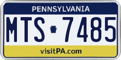 PA license plate MTS7485