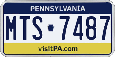 PA license plate MTS7487