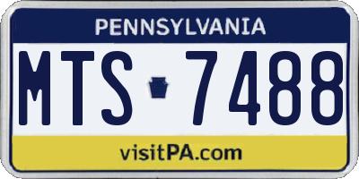 PA license plate MTS7488